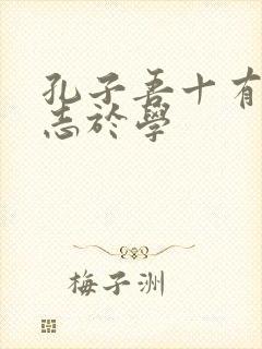 孔子吾十有五而志于学