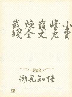 武炼巅峰小说在线全文免费阅读