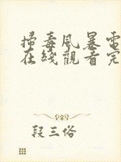 扫毒风暴电视剧在线观看完整版2025