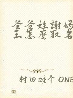 爸爸姓谢妈妈姓王怎么取名