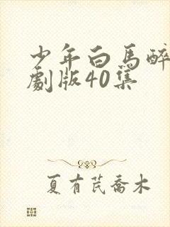 少年白马醉春风剧版40集