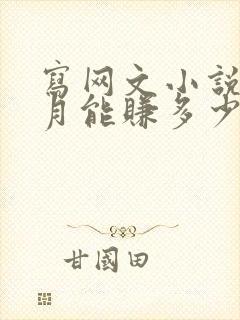 写网文小说一个月能赚多少钱