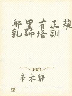 哪里有正规的催乳师培训