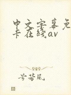 中文字幕免费不卡在线av