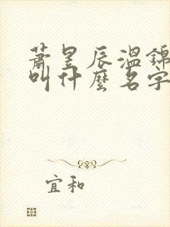 萧昱辰温锦小说叫什么名字