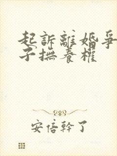 起诉离婚争取孩子抚养权