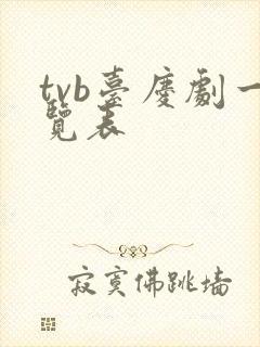 tvb台庆剧一览表封面