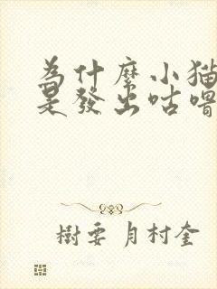 为什么小猫咪总是发出咕噜咕噜的声音