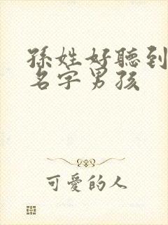 孙姓好听到爆的名字男孩