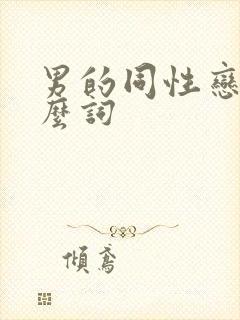 男的同性恋叫什么词