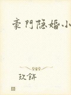 豪门隐婚小说封面