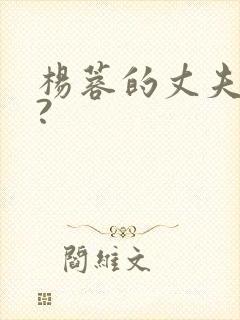 杨蓉的丈夫是谁?