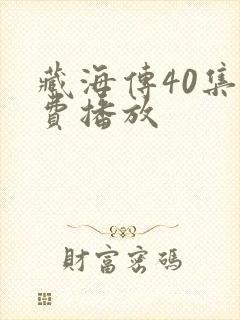 藏海传40集免费播放