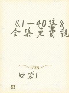 《1—40集》全集免费观看电视剧