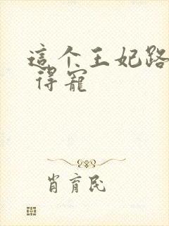 这个王妃路子野 得宠