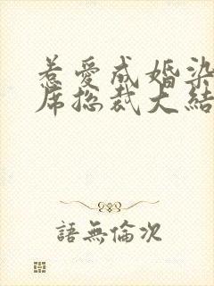 惹爱成婚染指首席总裁大结局