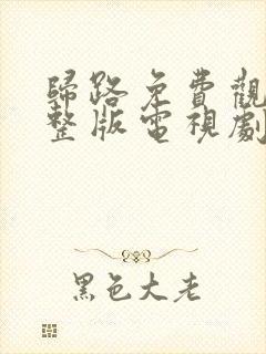 归路免费观看完整版电视剧全集高清