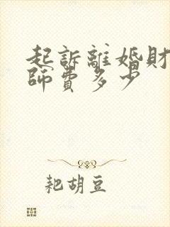 起诉离婚财产律师费多少