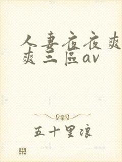 人妻夜夜爽天天爽三区av