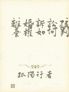 离婚诉讼孩子抚养权如何判决封面