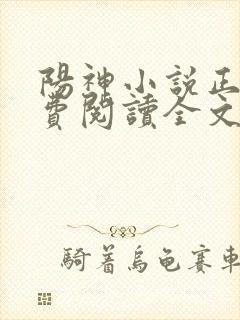 阳神小说正版免费阅读全文封面