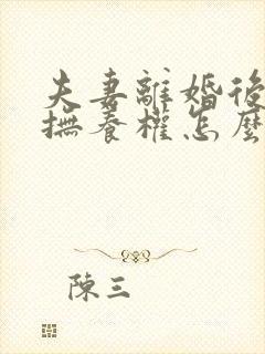 夫妻离婚后孩子抚养权怎么算