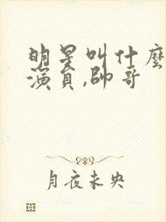 明星叫什么龙的演员,帅哥