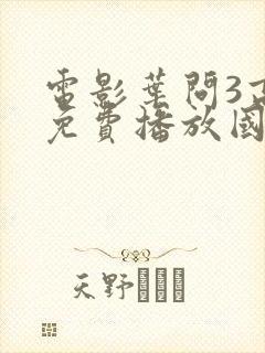 电影叶问3高清免费播放国语封面