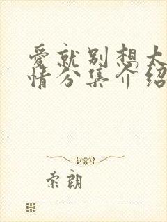 爱就别想太多剧情分集介绍封面