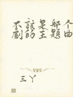 不该是哪个电视剧的主题曲