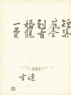 一婚到底短剧免费观看全集高清