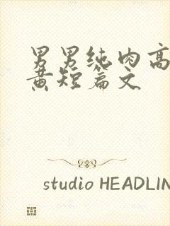 男男纯肉高h污黄短篇文