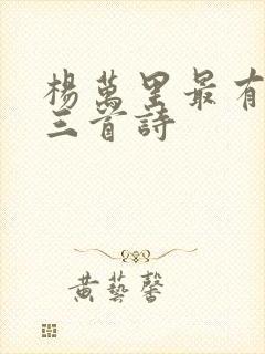 杨万里最有名的三首诗封面