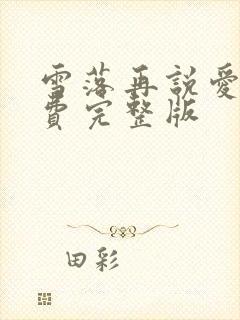 雪落再说爱你免费完整版