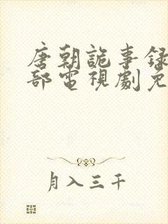 唐朝诡事录第一部电视剧免费观看封面