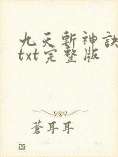 九天斩神诀下载txt完整版