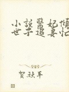 小说医妃倾城:世子追妻忙免费看