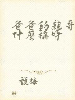 爸爸的亲哥哥叫什么称呼