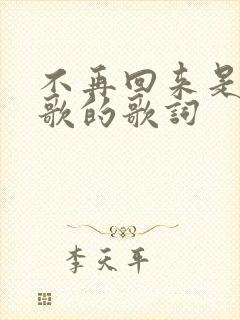 不再回来是哪首歌的歌词