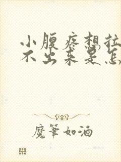 小腹疼想拉屎拉不出来是怎么回事