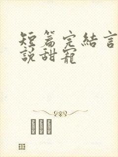 短篇完结言情小说甜宠封面