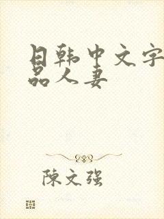 日韩中文字幕精品人妻