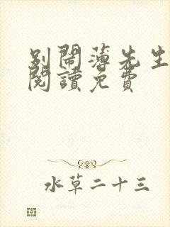 别闹薄先生免费阅读免费