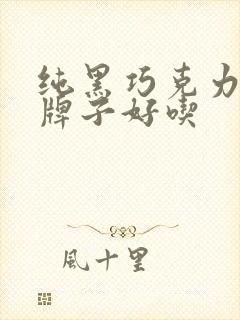 纯黑巧克力什么牌子好吃