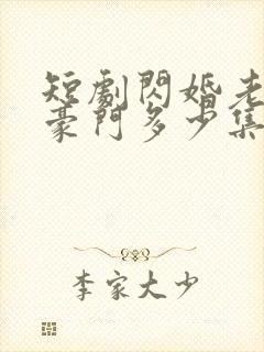 短剧闪婚老公是豪门多少集封面