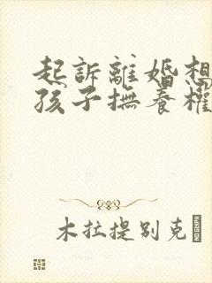 起诉离婚想争取孩子抚养权封面