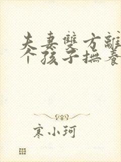 夫妻双方离婚两个孩子抚养权怎么判定