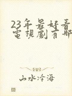 23年最好看的电视剧有哪些