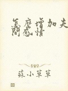 怎么增加夫妻之间感情