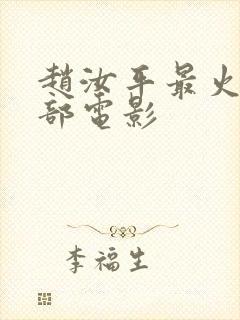 赵汝平最火的三部电影